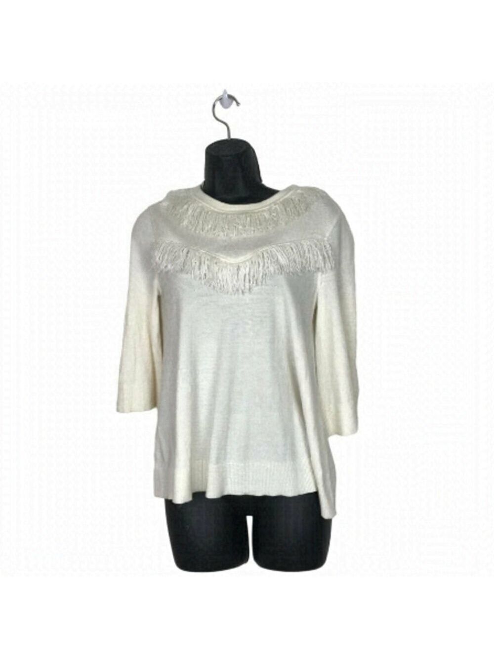 Kate Spade White Sweater With Fringes Size XS